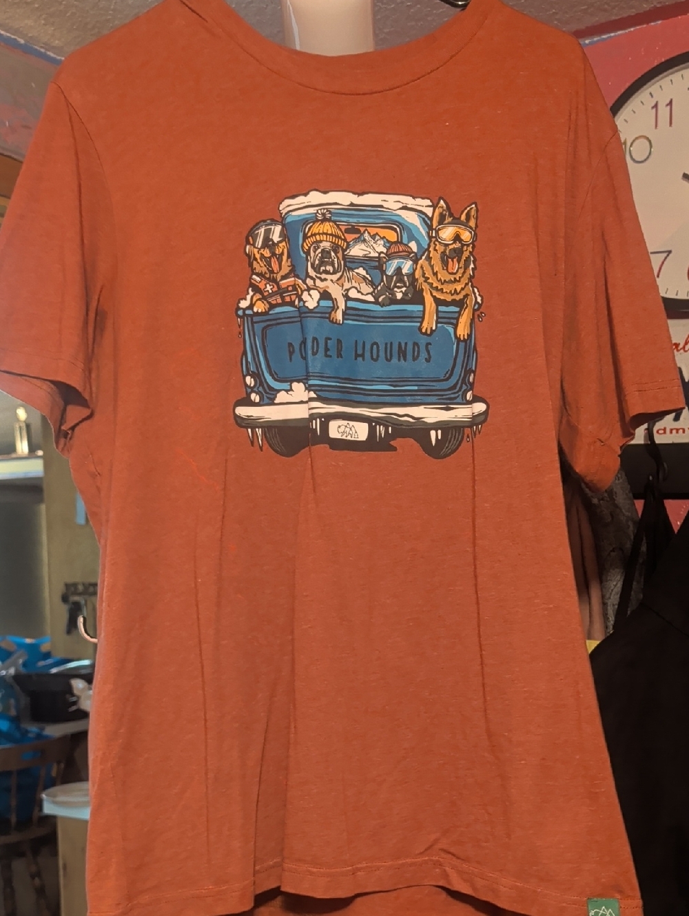 Rust Orange 'Powder Hounds' Graphic Tee